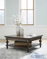 Bay Furniture Gallery - Ashley Furniture - Veramond Coffee Table - Square Cocktail Table / Dark Brown - T694-8